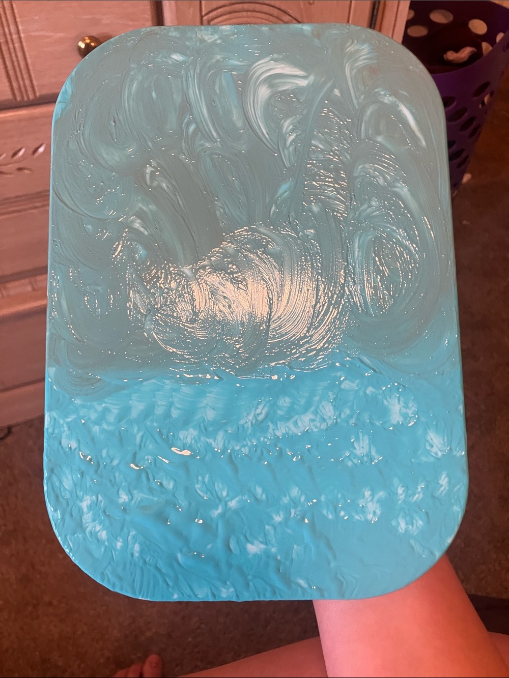 Hand-Painted Blue Gradient Serving Tray